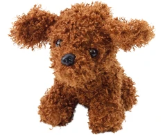 Lean Toys Pliušinis žaislas miniatiūrinis pudelis rudas 20 cm