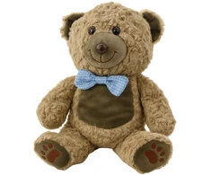 Lean Toys Pliušinis Žaislas Meškiukas Su Mėlynu Kaklaraiščiu 30 cm