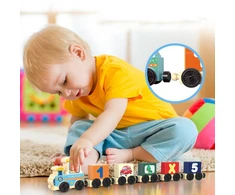 Lean Toys Edukacinis traukinys su raidėmis ir skaičiais, 16 vnt.