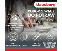 Podgrzewacz Maisto šildytuvas, stiklinis, nerūdijantis plienas, 3 l, Klausberg, kb-7921