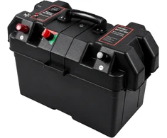 Pojemnik 12 V akumuliatorių dėžutė su voltmetru ir 2 USB jungtimis