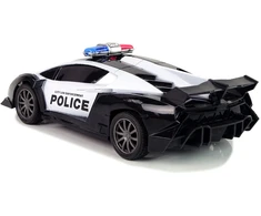 Lean Toys Nuotoliniu būdu valdomas policijos automobilis 1:16 LED juodas