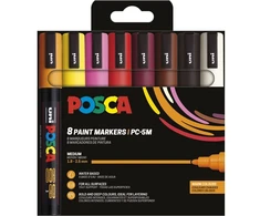 Posca - PC5M - Vidutinio galiuko rašikliai - Šiltos spalvos, 8 vnt. (401670)