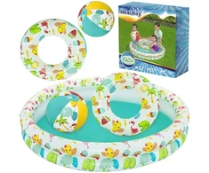 Zestaw „Bestway 51124“ 3 viename pripučiamas baseino komplektas su rutuliniais ratukais, 122 x 20 cm