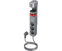 Orno Przedłużacz 3 krypčių stalo prailgintuvas 2P+Z, 1,5M H05VV-F 3x1,5mm², 2xUSB+1 C tipo