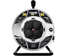 Przedłużacz bębnowy hand heavy schuko; 4x2p+su; ip44; 16a; h05rr-f; 3x2,5; 30m; juoda