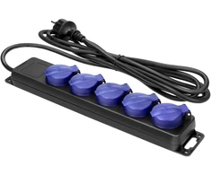 Orno Przedłużacz Dirbtuvių prailgintuvas, atsparus vandens purslams, IP44, 5 lizdai, 2P+Z, IP44, schuko, guminis kabelis, H05RR-F 3x1,5mm², ilgis 3m