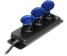 Orno Przedłużacz Dirbtuvių prailgintuvas, atsparus vandens purslams, IP44, 3 lizdai 2P+Z IP44, guminis kabelis, H05RR-F 3x1,5mm², ilgis 5m