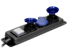 Orno Przedłużacz Dirbtuvių prailgintuvas, atsparus vandens purslams, su jungikliu IP44, 3 lizdai 2P+Z IP44, guminis kabelis, H05RR-F 3x1,5mm², 5m