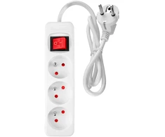 Przedłużacz Prailginimo laidas 1,5 m, 3 x 1,5 mm2, 3G, baltas, ĮJUNGTA/IŠJUNGTA