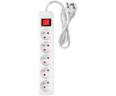 Przedłużacz Prailginimo laidas 1,5 m, 3 x 1,5 mm2, 5G, baltas, ĮJUNGTA/IŠJUNGTA