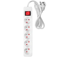 Przedłużacz Prailginimo laidas 3 m, 3 x 1,5 mm2, 5G, baltas, ĮJUNGTA/IŠJUNGTA