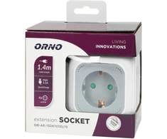 Orno Przedłużacz Prailgintuvas 4x2P+Z (Schuko), USB įkroviklis A+C, greitas įkrovimas, 1.4m H05VV-F 3x1.5mm?, pilkas