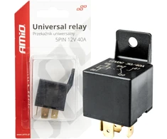 Przekaźnik automobilinis universalus 5 pin 40a 12v automat świateł dziennych amio-03509