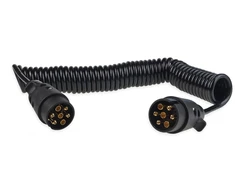 Spiralinis elektros laidas su kištukais 7 kontaktų 12v 6 m amio-02390