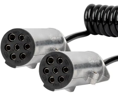 Spiralinis kabelis sunkvežimio priekabai 2x 7 kontaktų N tipo 5m 24v amio-04379