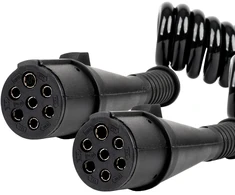 Spiralinis kabelis sunkvežimio priekabai 2x 7 kontaktų N tipo 5m 24v amio-04380