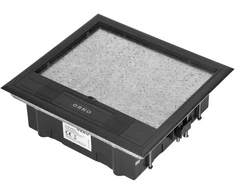 Orno Puszka Grindų dėžutė moduliniams lizdams 6 x 45x45 mm arba 12 x 22,5x45 mm, dangtelis: pagamintas iš natūralios medžiagos, juodas