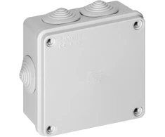 Puszka Hermetiška dėžutė 100x100x50, 6 jungtys, pilka, IP65