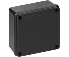Puszka Hermetiška dėžutė 100x100x50, be sandariklių, juoda, be halogenų, atspari UV spinduliams, IP65