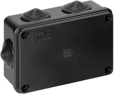 Puszka Hermetiška dėžutė 120x80x50, 6 įvadai, atspari UV spinduliams, juoda, IP65
