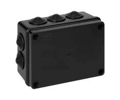 Puszka Hermetiška dėžutė 150x110x70, 10 sandariklių, atspari UV spinduliams, juoda, IP65