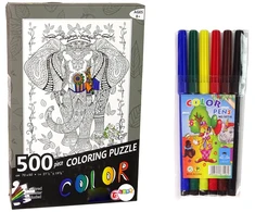 Lean Toys Dėlionė vaikams su flomasteriais, 500 detalių
