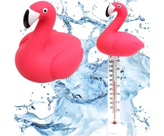 Pływający Plaukiojantis baseino termometras SPA baseino vandens temperatūrai Flamingo virvelė
