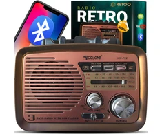 Retoo Virtuvinis radijas E972-2, AM/FM/SW, „Bluetooth“