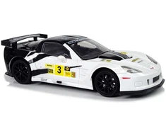 Lean Cars Radijo bangomis valdomas sportinis automobilis Corvette C6.R 1:18 baltas