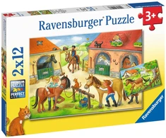 Dėlionė Ravensburger - Laimingos dienos arklidėse 2x12p - 05178
