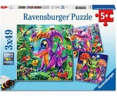 Dėlionė Ravensburger - Maži sodo drakonai 3x49p (12004301)