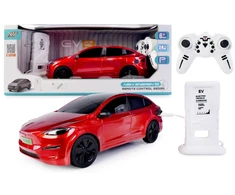 RC automobilis su įkrovimo stotele, raudonas