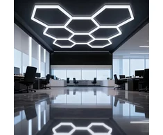 Realne Ceny Krzysztof Alchimionek 60 vnt. LED šešiakampės plokštės lempa Apšvietimas Dirbtuvėms Garažui Namams 257x244 cm 280 W 6500 K