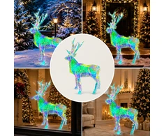 Realne Ceny Krzysztof Alchimionek Renifer LED holograficzny 3d świąteczny geometryczny sodo ozdoba 90cm