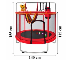 Realne Ceny Krzysztof Alchimionek Trampolina Ogrodowa dla Dzieci Duża Domowa Krepšys Hamakas Maišelis Piłki 140cm