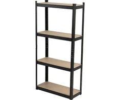 Profix Lentyna Presuojama metalinė lentyna, 4 lentynos, 150×75×30, 100 kg, juoda