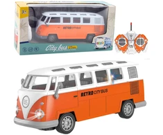 Lean Toys RETRO MIESTO AUTOBUSAS SU NUOTOLINIO VALDYMO PULTU 1:30