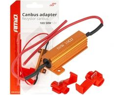 Canbus rezistorius LED lemputėms 10ohm 50w amio-04096