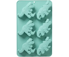 Rice Ryžių kepimo forma su silikonu ir 6 dinozaurais – mėtinė – 30 cm x 20 cm