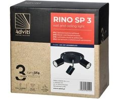Orno RINO sieninis ir lubinis šviestuvas, maks. galia 3x50W, GU10, IP20, juodas