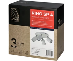 Orno Rino SP 4, sieninis-lubinis šviestuvas, GU10, maks. 4x50W, IP20, baltas