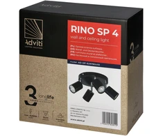 Orno Rino SP 4, sieninis-lubinis šviestuvas, GU10, maks. 4x50W, IP20, juodas