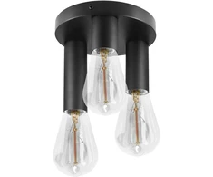Orno RIO SP 3, sieninis-lubinis šviestuvas, E27, max. 3x60W, IP20, juodas, apvalus
