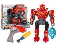 Lean Toys Raudonas robotas su gręžtuvu ir šviesomis