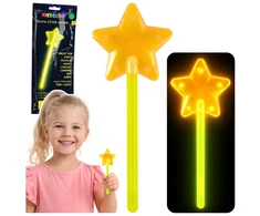 Lean Toys Różdżka Šviečiantis tamsoje fluorescencinis žvaigždės formos lazdelės formos pieštukas neoninis, 22 cm