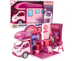 Lean Toys Lėlių namelis kemperis su LED šviesomis 42 dalys