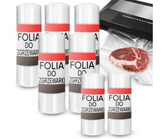 RTO 7x folia próżniowa do zgrzewarki próżniowej moletowana 7 rolek 3 rozmiary - or1096
