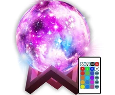 Lampka Naktinė lempa, mėnulio šviesa, šviečianti 3D mėnulio šviesa, RGB nuotolinio valdymo pultas, LED šviesa, mėnulio šviesa