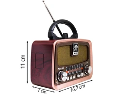 Retoo Przenośne Nešiojamasis virtuvės radijas su retro FM, Bluetooth, USB, SD